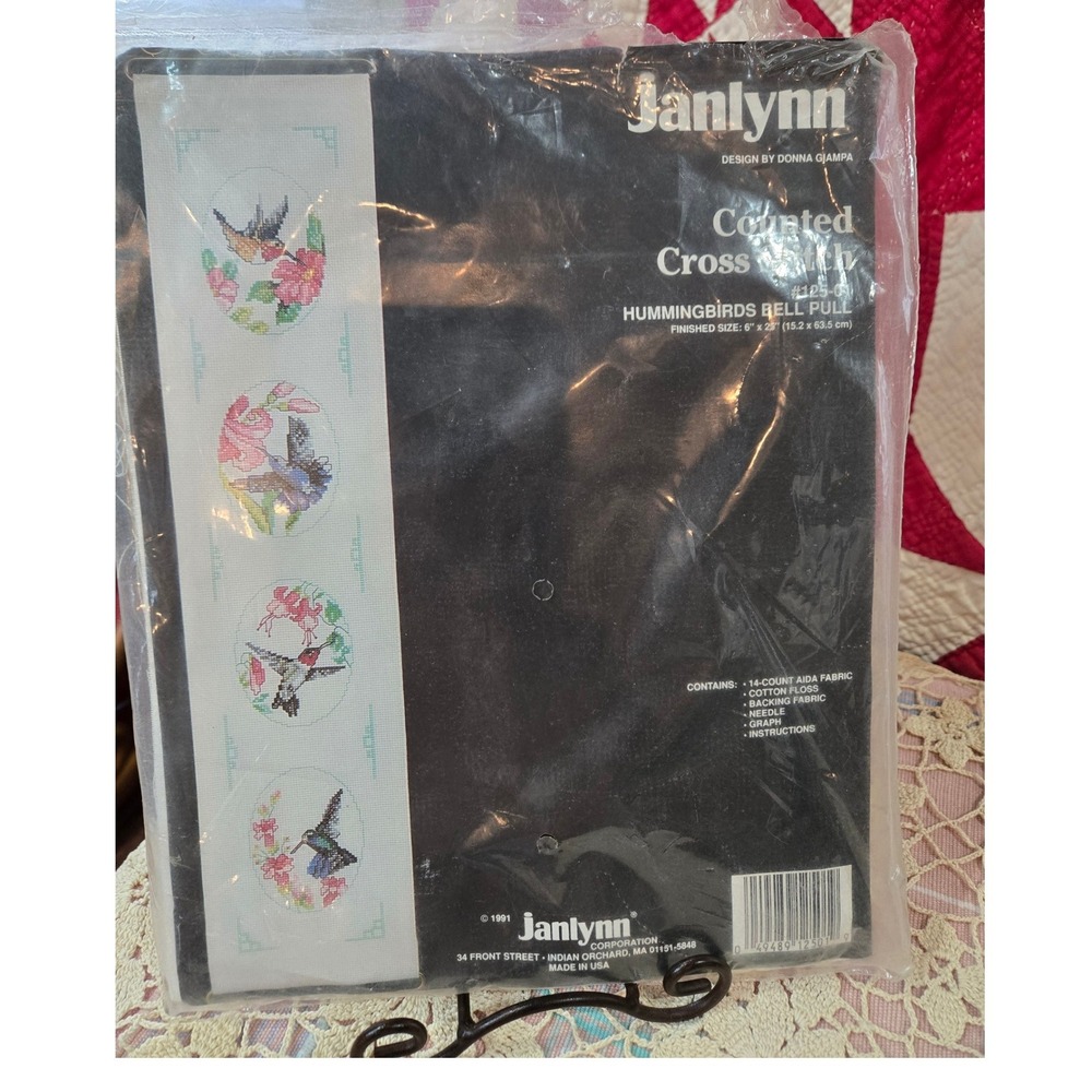 Janlynn Hummingbirds Bell Pull Counted Crossβ Stitch Kit 125-01 Vintage 1991 NEW